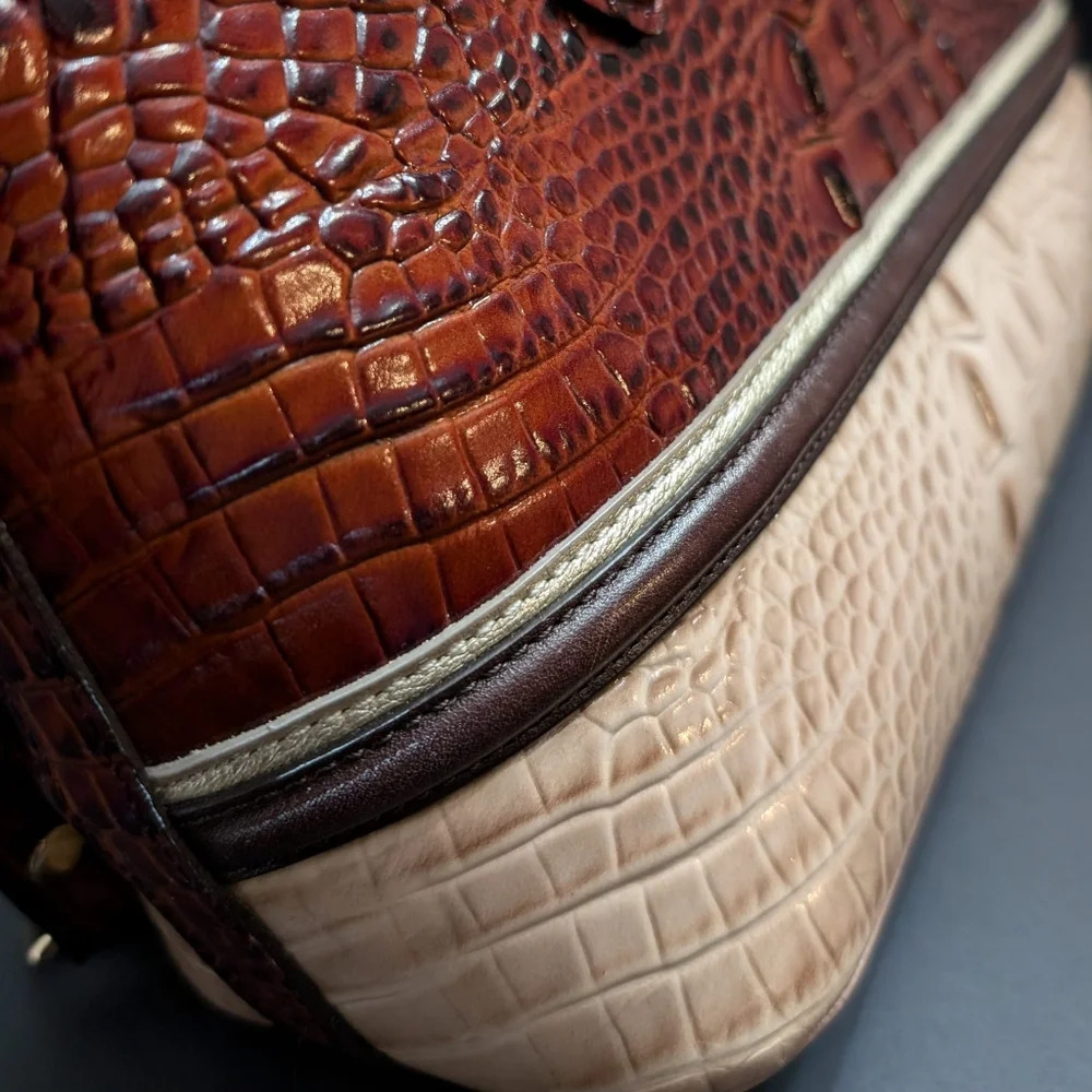 Brahmin Mini Asher Eastwood Croc-Embossed Leather satchel. - Picture 5 of 16